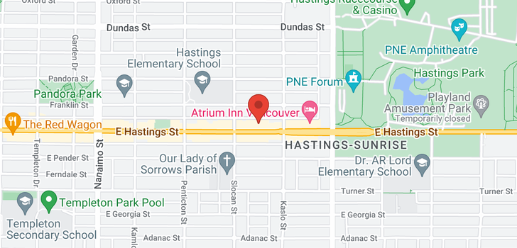 map of 302 2745 E HASTINGS STREET